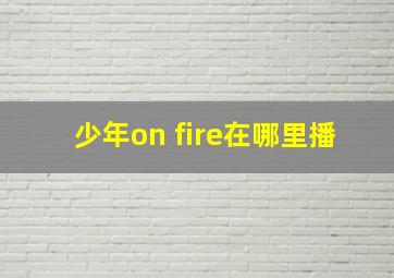 少年on fire在哪里播